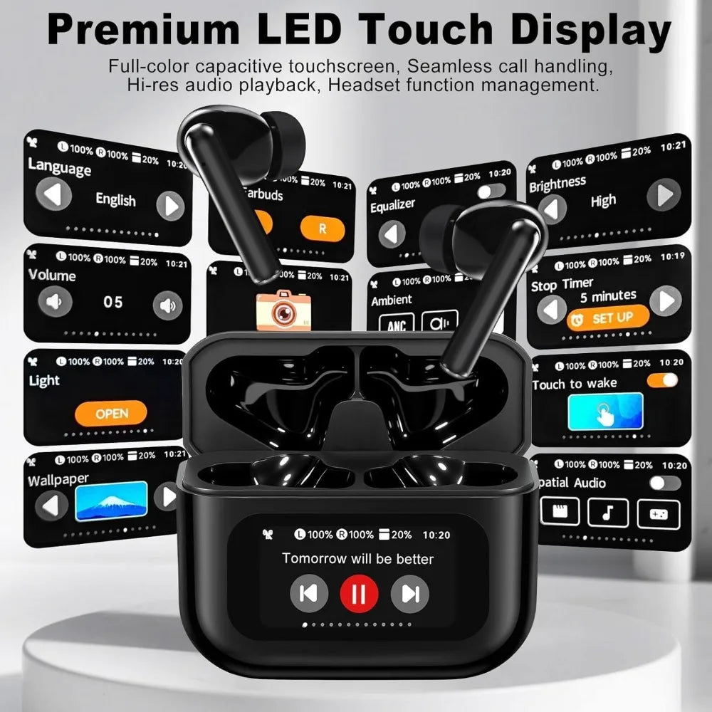 Premium Noise-Cancelling Bluetooth Earphones with Real-Time Translation and High-Fidelity Sound